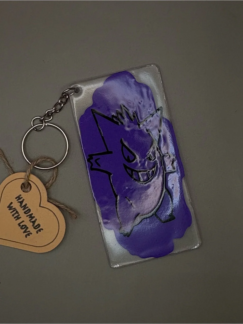Pokemon Purple and White Gengar Key & Card Holder